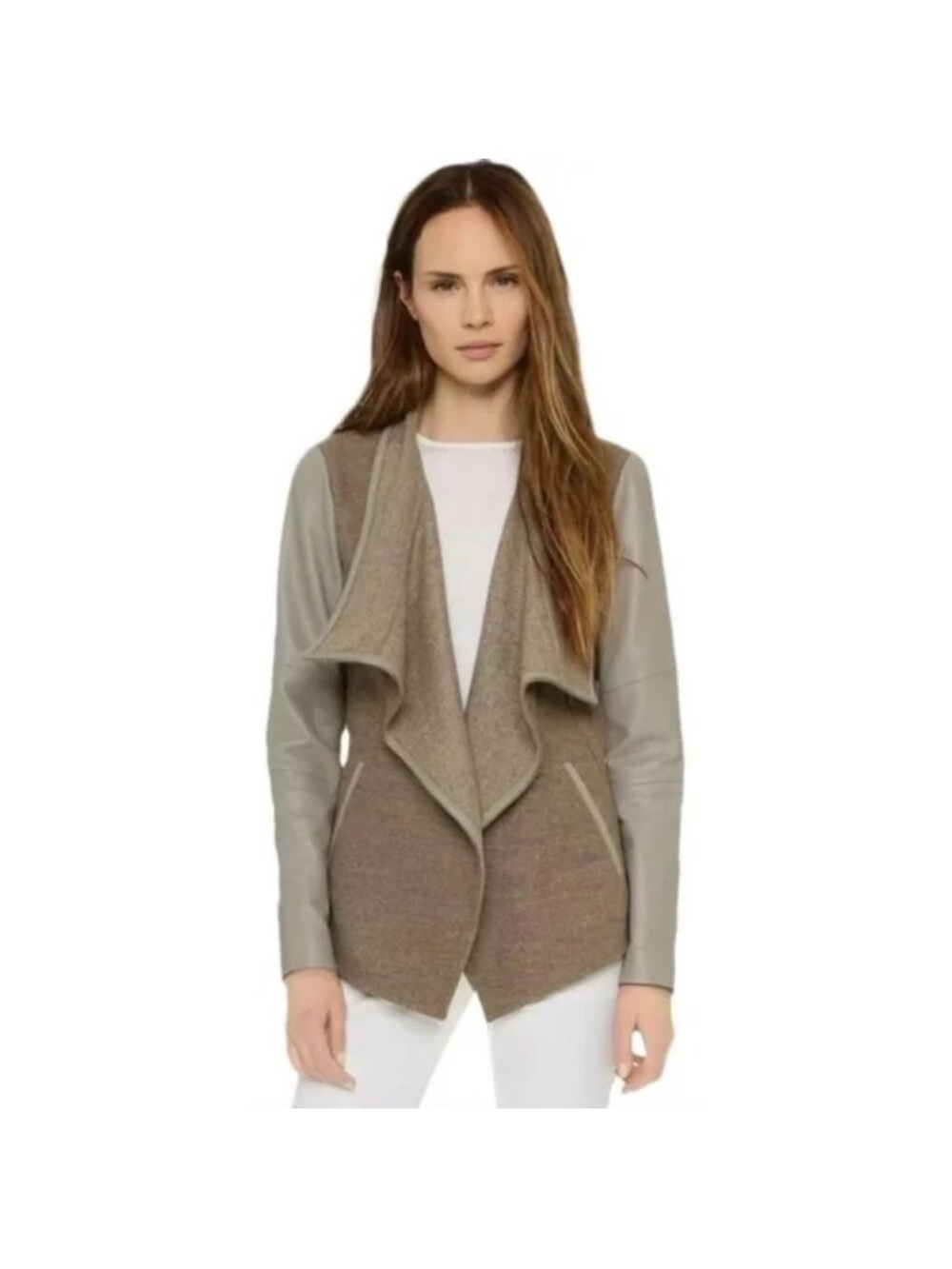 NWOT Vince wool blend drape front jacket